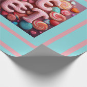 Love Is Sweet Valentine Wedding Typography ラッピングペーパー (角)