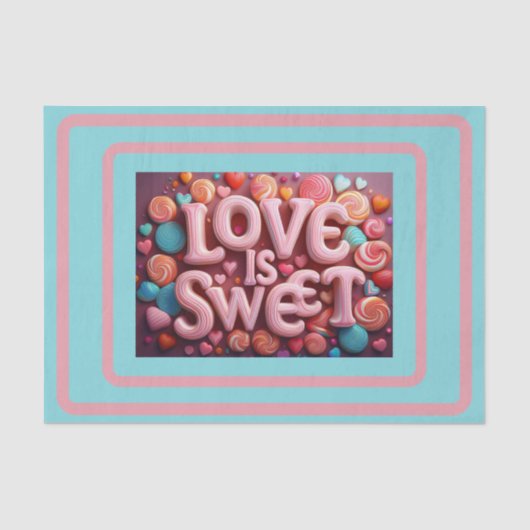Love Is Sweet Valentine Wedding Typography 薄葉紙 (正面)