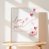 Love is Sweet Valentines Day Hearts Bridal Shower 台座サイン