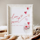 Love is Sweet Valentines Day Hearts Bridal Shower 台座サイン