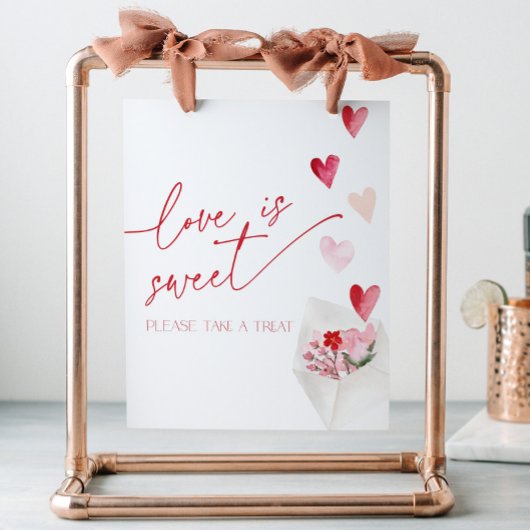 Love is Sweet Valentines Day Hearts Bridal Shower 台座サイン
