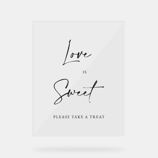 Love Is Sweet Wedding Dessert Bar Sign Minimalist アクリルサイン (正面)