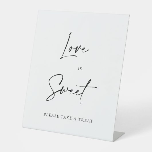 Love Is Sweet Wedding Dessert Bar Sign Minimalist 台座サイン (正面)