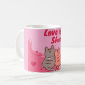 Love Is to Share Cute Cats  コーヒーマグカップ (正面左)