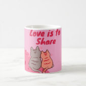  Love Is to Share Cute Cats  コーヒーマグカップ (中央)
