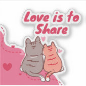  Love Is to Share Cute Cats  シール (正面)