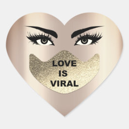 Love Is Virus Coronavirus Lashesメイクアップ顔マスク ハートシール