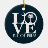 LOVE Isle of Palm South Carolina セラミックオーナメント (正面)