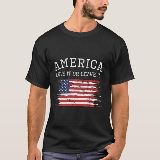 Love It Or It 離れ America Patriot 4 Of 7月20 Tシャツ (正面)