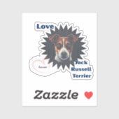 Love Jack Russell Terrier ビンテージ風♡ シール (シート)