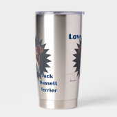 Love Jack Russell Terrier ビンテージ風♡ 保温保冷タンブラー (左面)