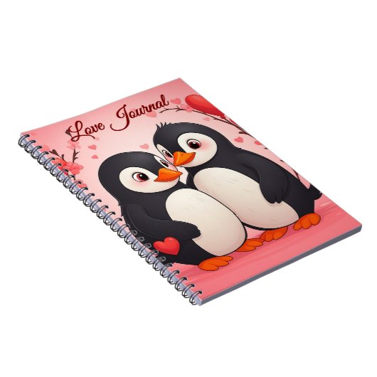 Love Journal - Penguin Love Notebook ノートブック (右側)