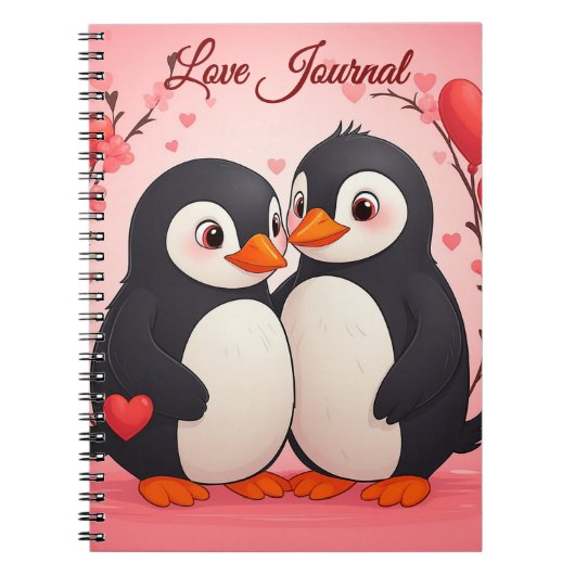Love Journal - Penguin Love Notebook ノートブック (正面)
