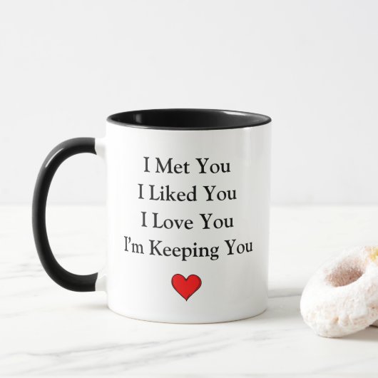 Love Journey Mug I Met You Liked Love Keeping マグカップ (ドーナツ)