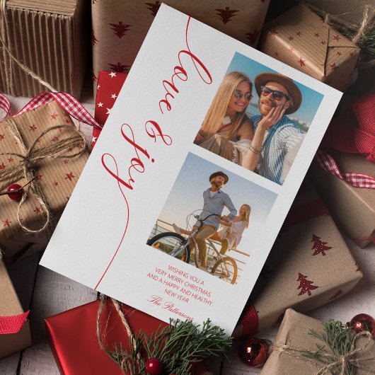 Love & Joyクリスマススクリプトフォト写真 シーズンカード