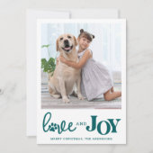 LOVE & JOY パーソナライズされた Dog Pet Photo Paw Print シーズンカード (正面)