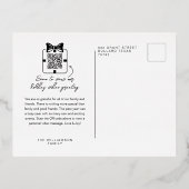 Love & Joy 2フォトミニマルQRコードビデオメッセージ 箔シーズンポストカード (裏面)