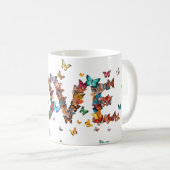 LOVE Joy Butterflies | Inspirational Motivational コーヒーマグカップ (正面右)