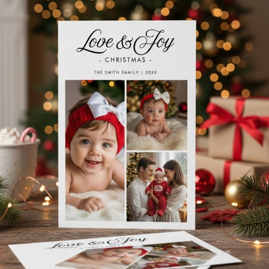 Love & Joy Classic3 Family photo  Christmas Card シーズンカード
