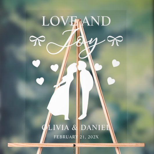 Love & Joy Custom Wedding アクリルサイン (ニュートラル)