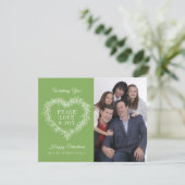 Love joy green mistletoeハート写真クリスマス (スタンド正面)