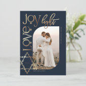 Love Joy Light Star of David Happy Hanukkah写真 シーズンカード (スタンド正面)