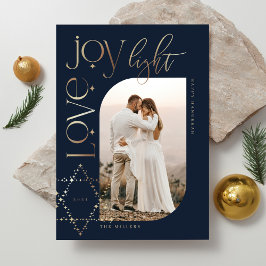 Love Joy Light Star of David Happy Hanukkah写真 シーズンカード