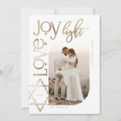 Love Joy Light Star of David Happy Hanukkah写真 シーズンカード (正面)