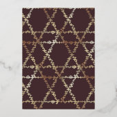 Love Joy Light Star of David Happy Hanukkah写真 箔シーズンカード (裏面)