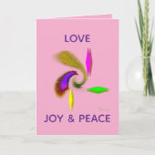 “LOVE, JOY, PEACE”（カスタマイズ可能）5 x 7 カード (正面)