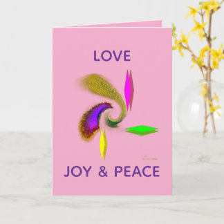 “LOVE, JOY, PEACE”(カスタマイズ可能)5 x 7 カード
