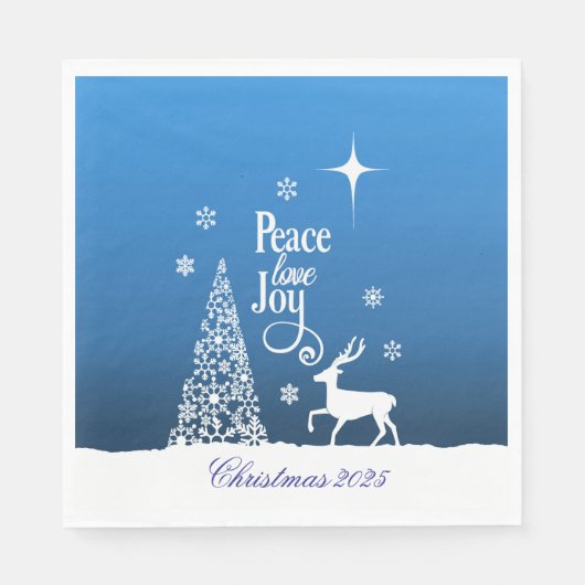 Love, Joy, Peace, クリスマス - パーソナライズ スタンダードランチョンナプキン (正面)