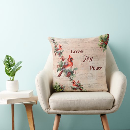 Love, Joy, Peace Christmas Paris Postmark Pillow  クッション (椅子)