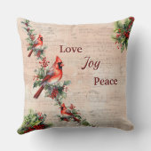 Love, Joy, Peace Christmas Paris Postmark Pillow クッション (裏面)