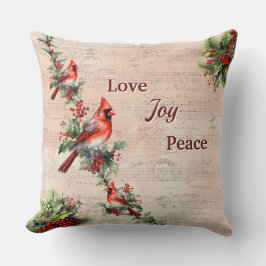 Love, Joy, Peace Christmas Paris Postmark Pillow  クッション