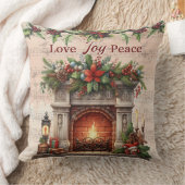 Love, Joy, Peace Throw Pillow クッション (ブランケット)