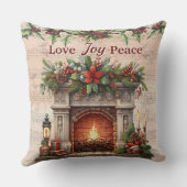 Love, Joy, Peace Throw Pillow クッション (裏面)