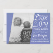 Love & Joy Periwinkleクリスマスホリデーフォトカード シーズンカード (正面)