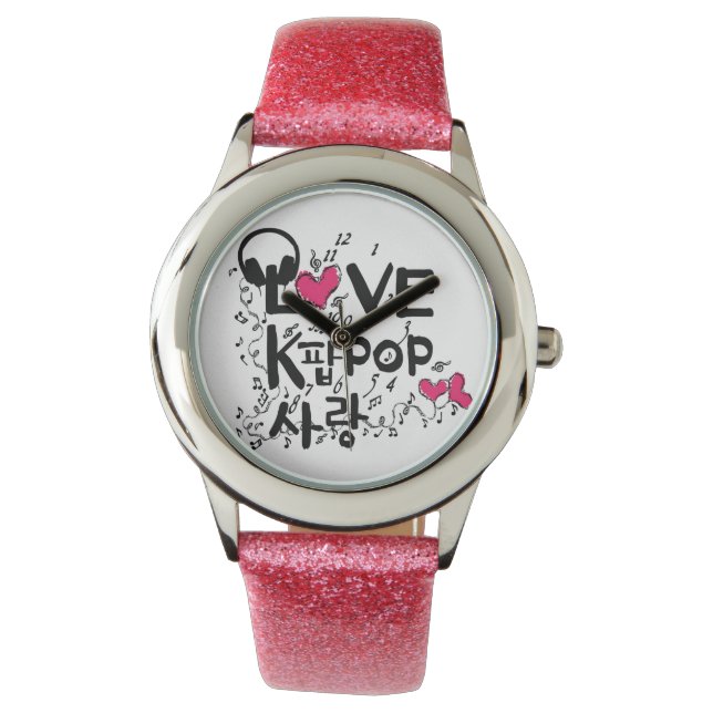 LOVE K-ポップ・アートのMUSIC Watch 腕時計 (正面)
