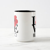 LOVE Kalaheo Hawaiiレッドハイビスカス15oz ツートーンマグカップ (中央)