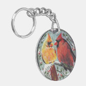 Love keychainの深紅色 キーホルダー (正面左)