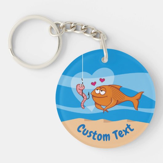 Love Keychainの魚と餌 キーホルダー (正面)