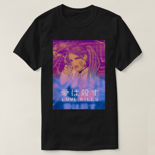 Love KillsアニメマンガジャパンVaporwave Eutique S Tシャツ (デザイン正面)