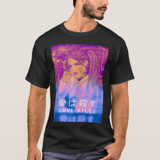Love KillsアニメマンガジャパンVaporwave Eutique S Tシャツ