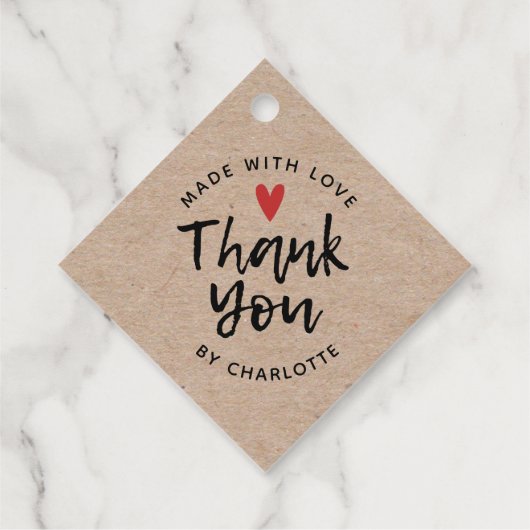 Love Kraftで手作りありがとう素朴 フェイバータグ (裏面)