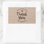 Love Kraftで手作りありがとう素朴 長方形シール (バッグ)