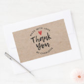 Love Kraftで手作りありがとう素朴 長方形シール (封筒)