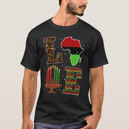 Love Kwanzaa African American Africa Culture Kinar Tシャツ (正面)