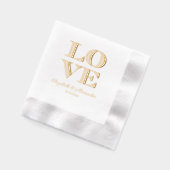 LOVE L-O-V-E ４文字の四角い名前で並べ替え 箔ナプキン (左)
