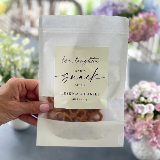 Love, Laughter and a Snack After Label Stickers ワインラベル